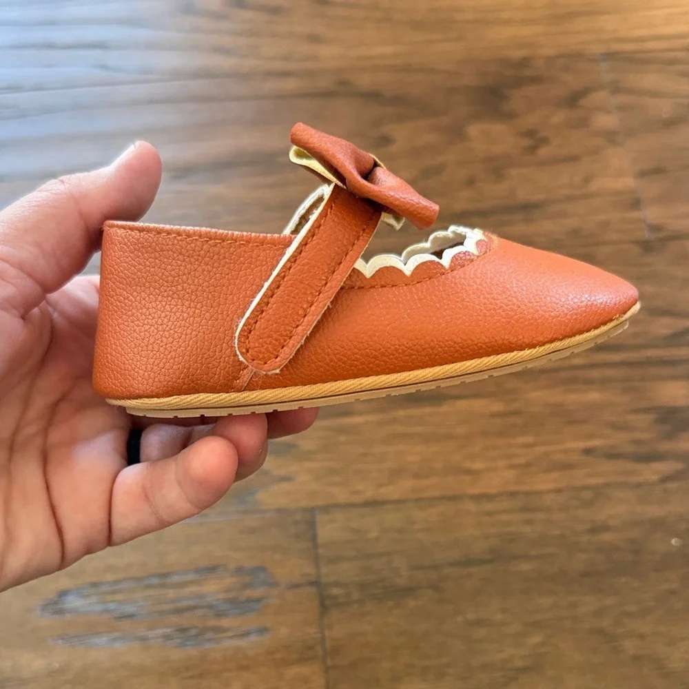Brown Bow Toddler Baby Mary Jane Dress Shoes